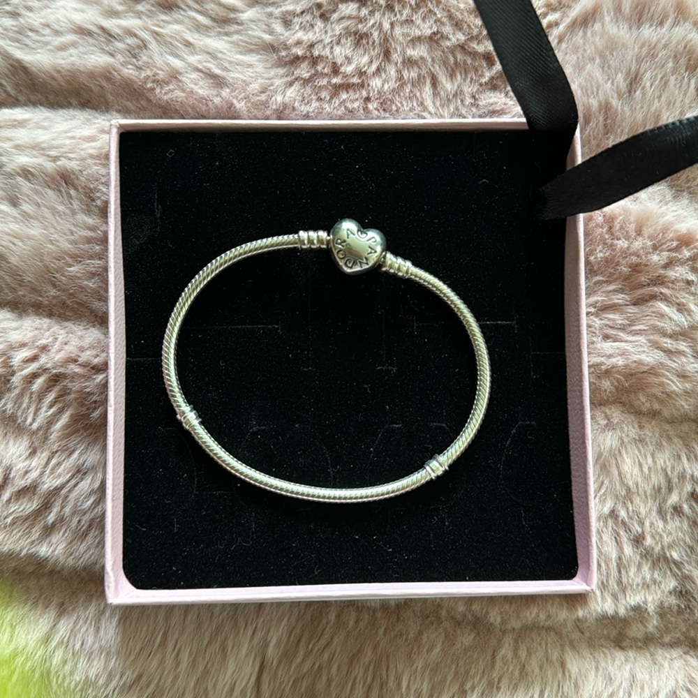 Pandora moments heart clasp snake chain bracelet.
